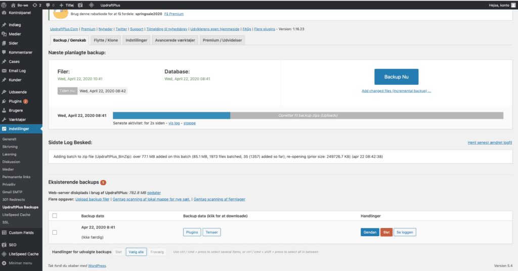 Overblik-og-status-over-updraftplus-backup