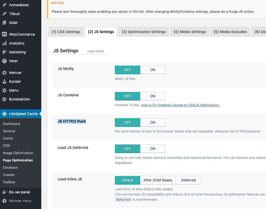 LiteSpeed-cache-js-settings