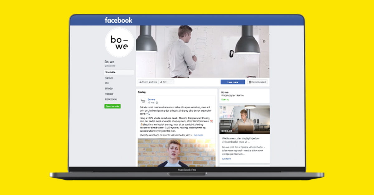 Sådan opretter du en side på Facebook I Bo-we.dk